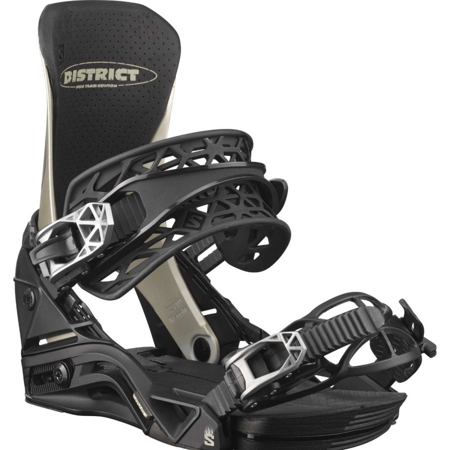 Snow * | Salomon District Pro Team 2023 Men'S Snowboard Bindings Fascinating Model Metallic Gold