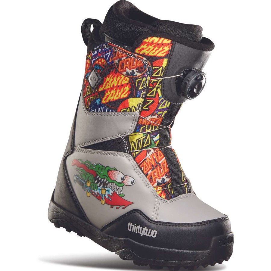 Snow Boots * | Thirtytwo Youth Lashed Boa Santa Cruz 2023 Youth Snowboard Boots Reduction In Price Grey/Black