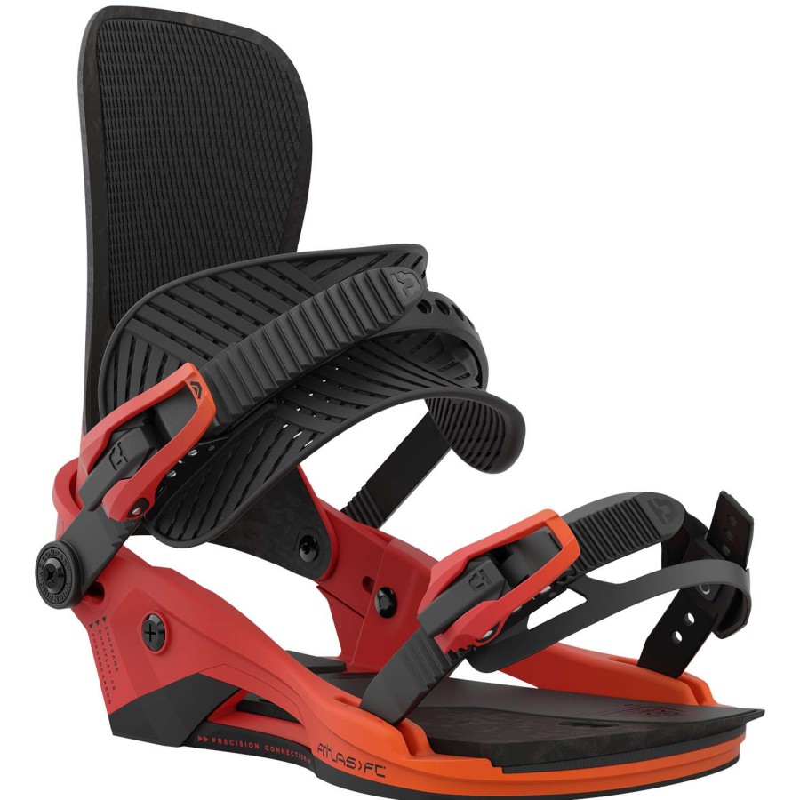 Snow * | Union Atlas Fc 2023 Men'S Snowboard Bindings Fire Sale Lava Orange